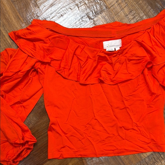 Anthony Orange Off-Shoulder Ruffle Top - Picture 3 of 3